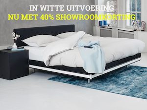 M Line Multimotion 2 persoons boxspringbed nu met 40% showroomkorting (in wit)